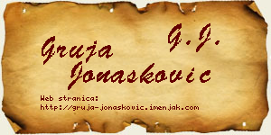 Gruja Jonašković vizit kartica